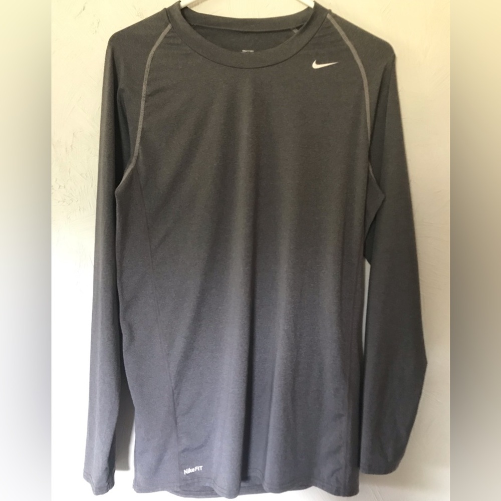 Grey Nike Pro Dri-Fit Long Sleeve Top